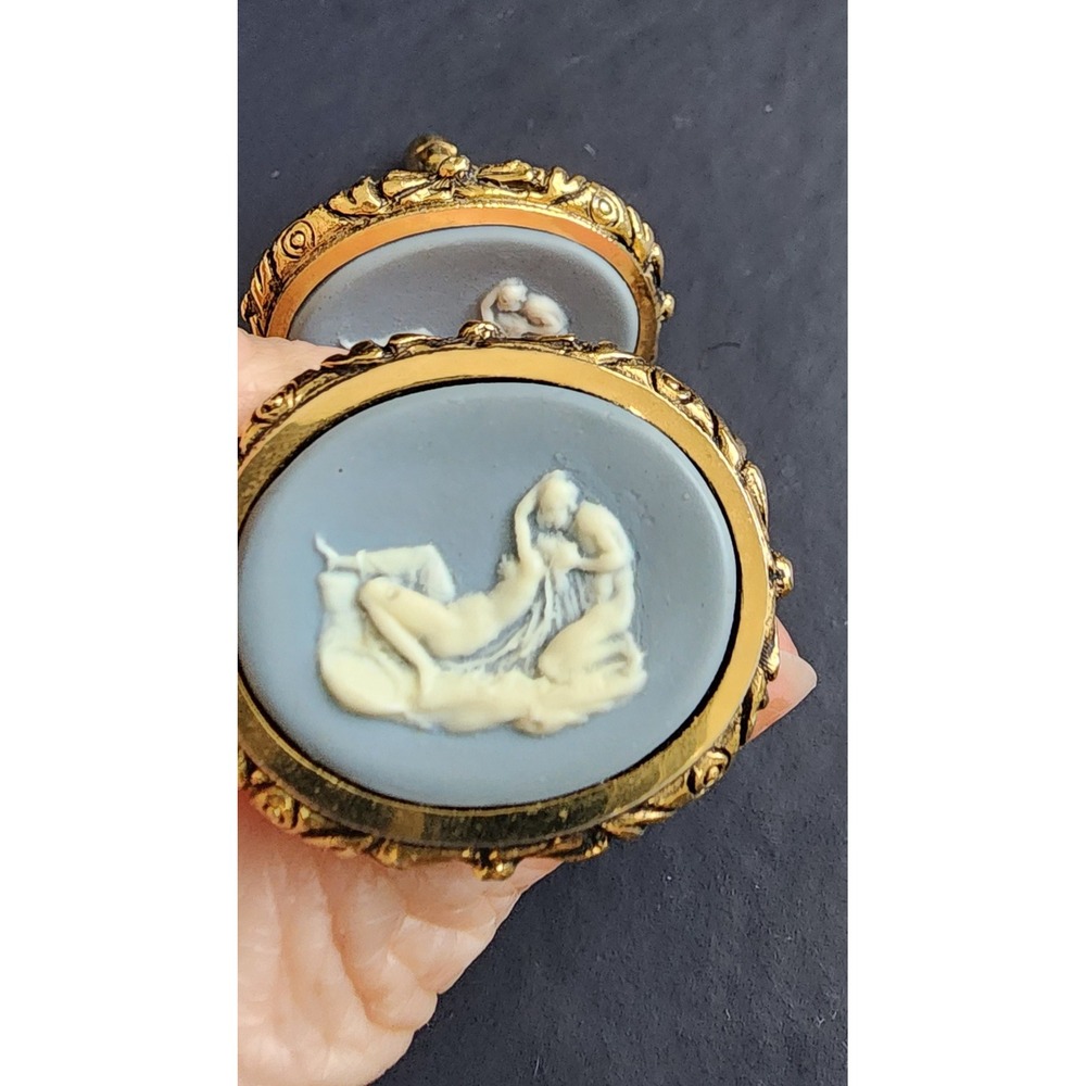 Vintage Danté Museum Masterpiece "The Kiss" Incolay Stone Cufflinks - - Picture 5 of 6